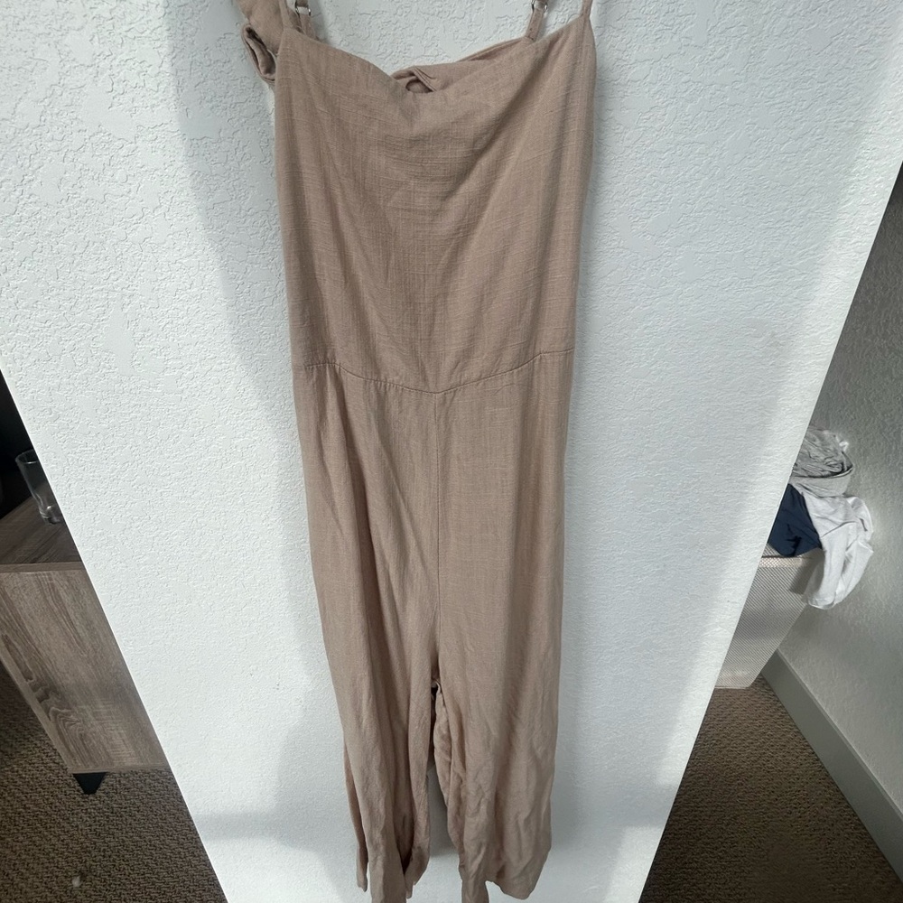 Beige Jumpsuit with Open Back